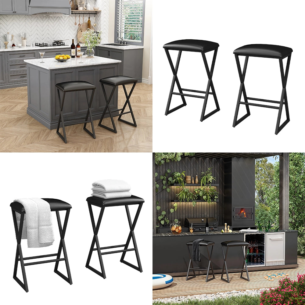 Vicco Set di 2 sgabelli da bar Nero 30 x 40 cm 2 parti