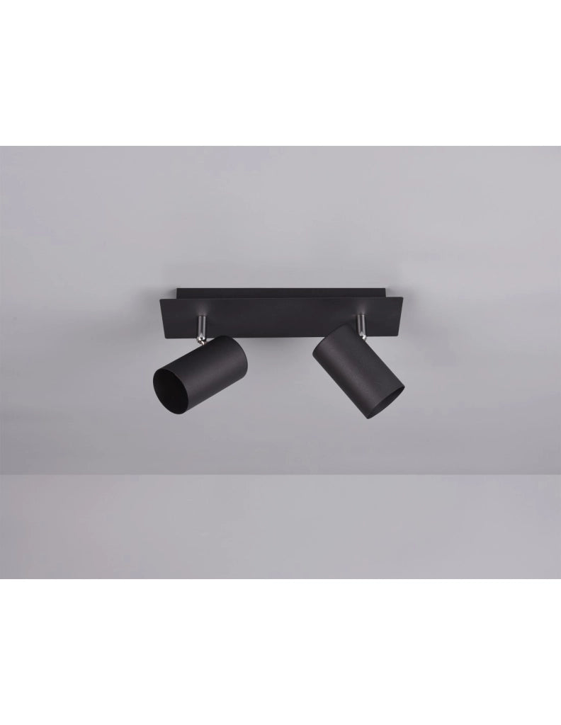 Plafoniera 2 Faretti Spot Orientabili Marley Nero Trio Lighting