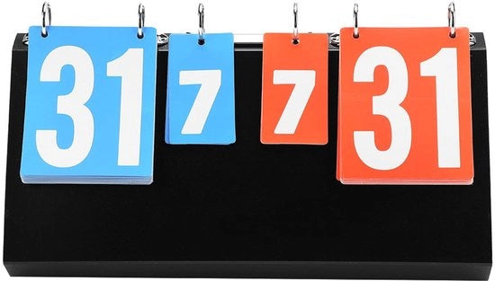 Tavolo di Punteggiamento Portatile - 4 Digitale Punteggio - Adatto per Attività Sportive - Tavolo da Ping Pong/Basket/Badminton - Leggibile e Preciso - Costruito con Materiali di Alta Qualità - Punteggiatore Elettronico