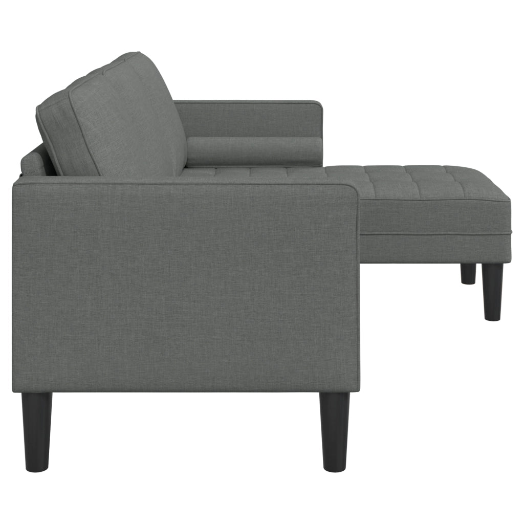 Divano angolare 3 posti  Grigio scuro 160 cm in tessuto
