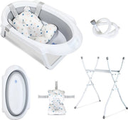 Culla Opvoucabile - Culla con Standar - Culla per Bambini - Opvoucabile con Cuscino - Incluso Cuscino - Grigio