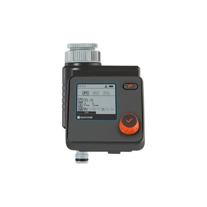 Gardena 1891 Select Programmatore per Irrigazione a Batteria fino a 3 Programmi Giornalieri Durata da 1 Min a 7 Ore e 59 Min Compatibile con Sensore di Umidita' colore Nero