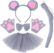 Costume per Animale 5 pezzi - Cappello - Collare - Manopole - Gonna - Tessuto di Alta Qualità