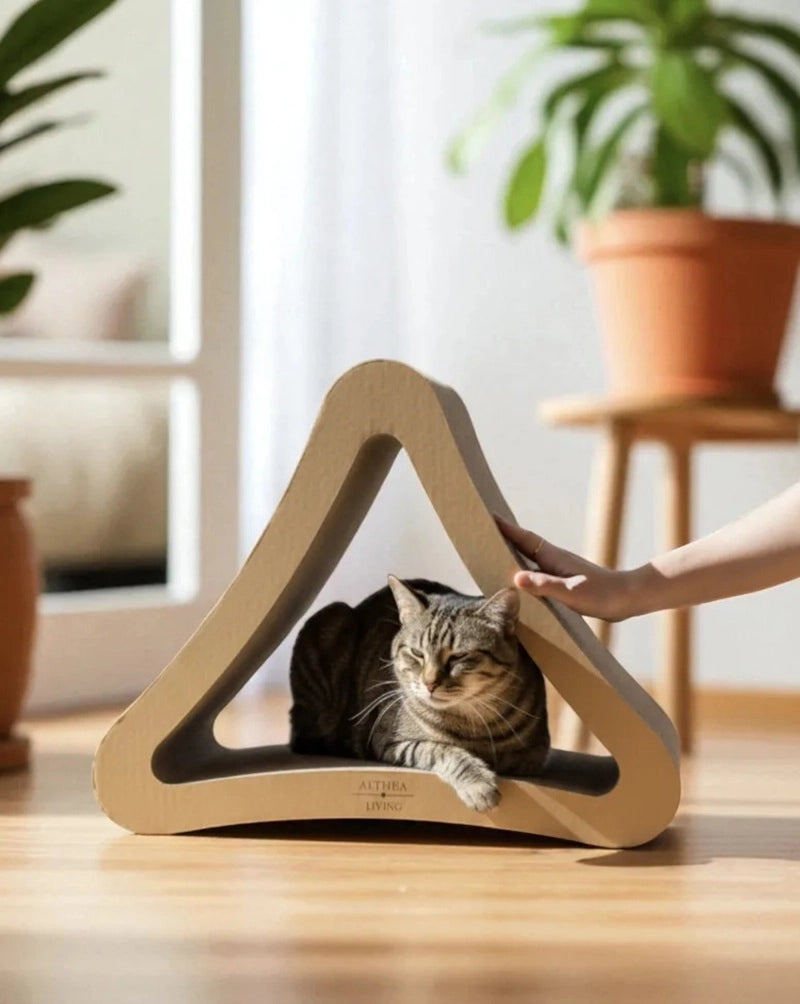 Tiragraffi per gatti DELTA, 2 in 1 in cartone ondulato 64 x 34 x 54 cm