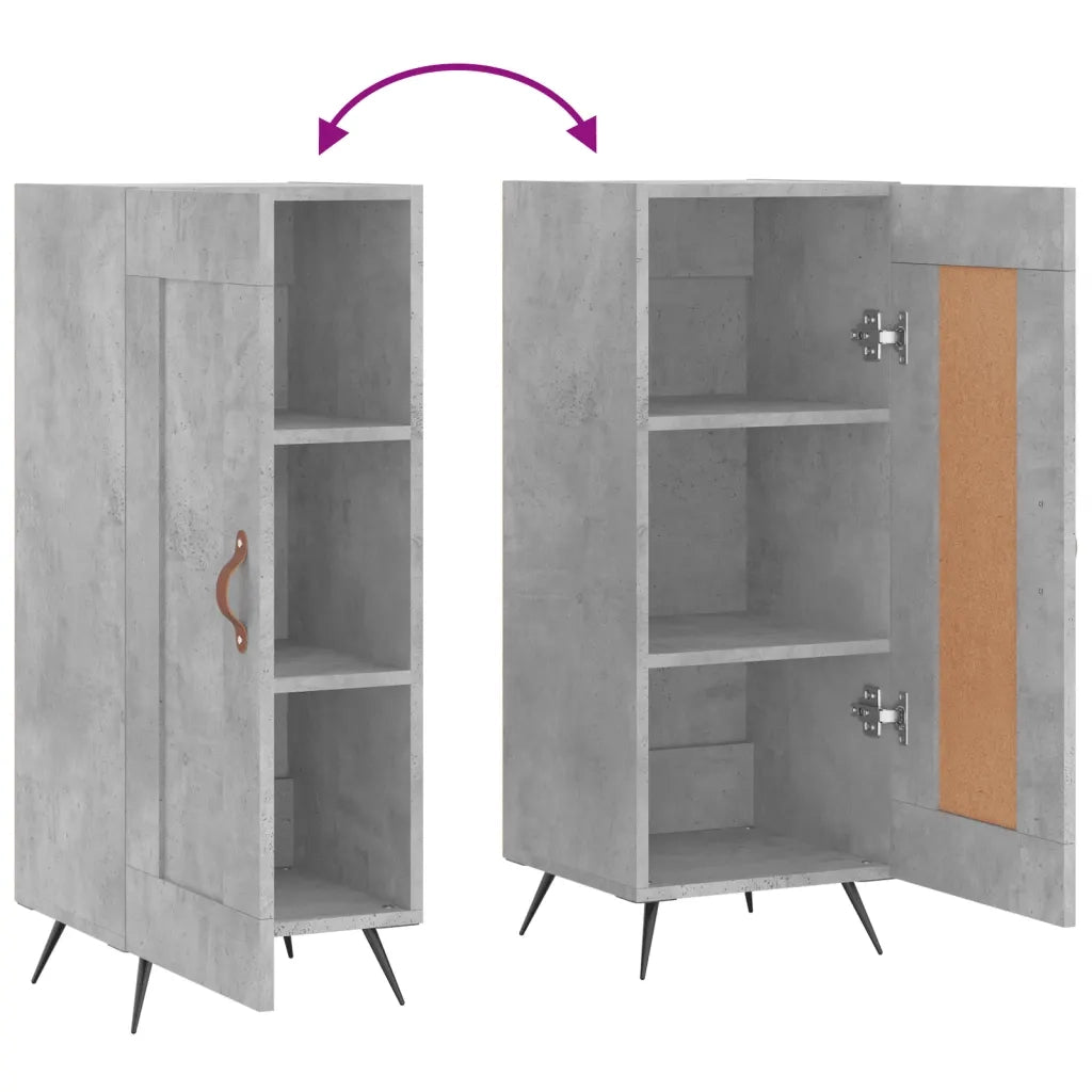 Credenza Grigio Cemento 34,5x34x90 cm in Legno Multistrato