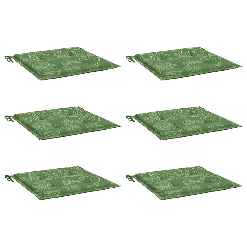 Cuscini per Sedia 6 pz Motivo a Foglie 50x50x4 cm in Tessuto 361091