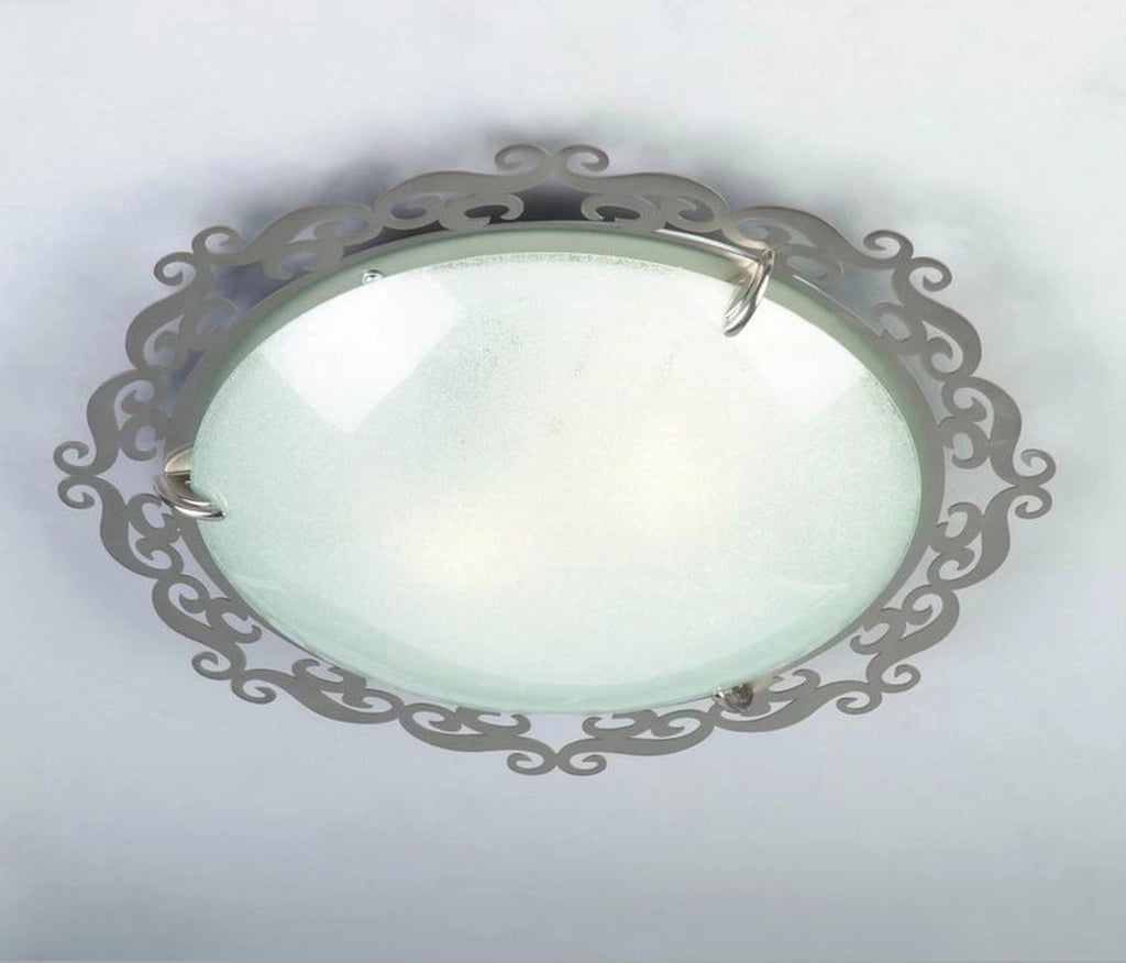 Plafoniera vintage satinata rotonda 2xE27 Casablanca