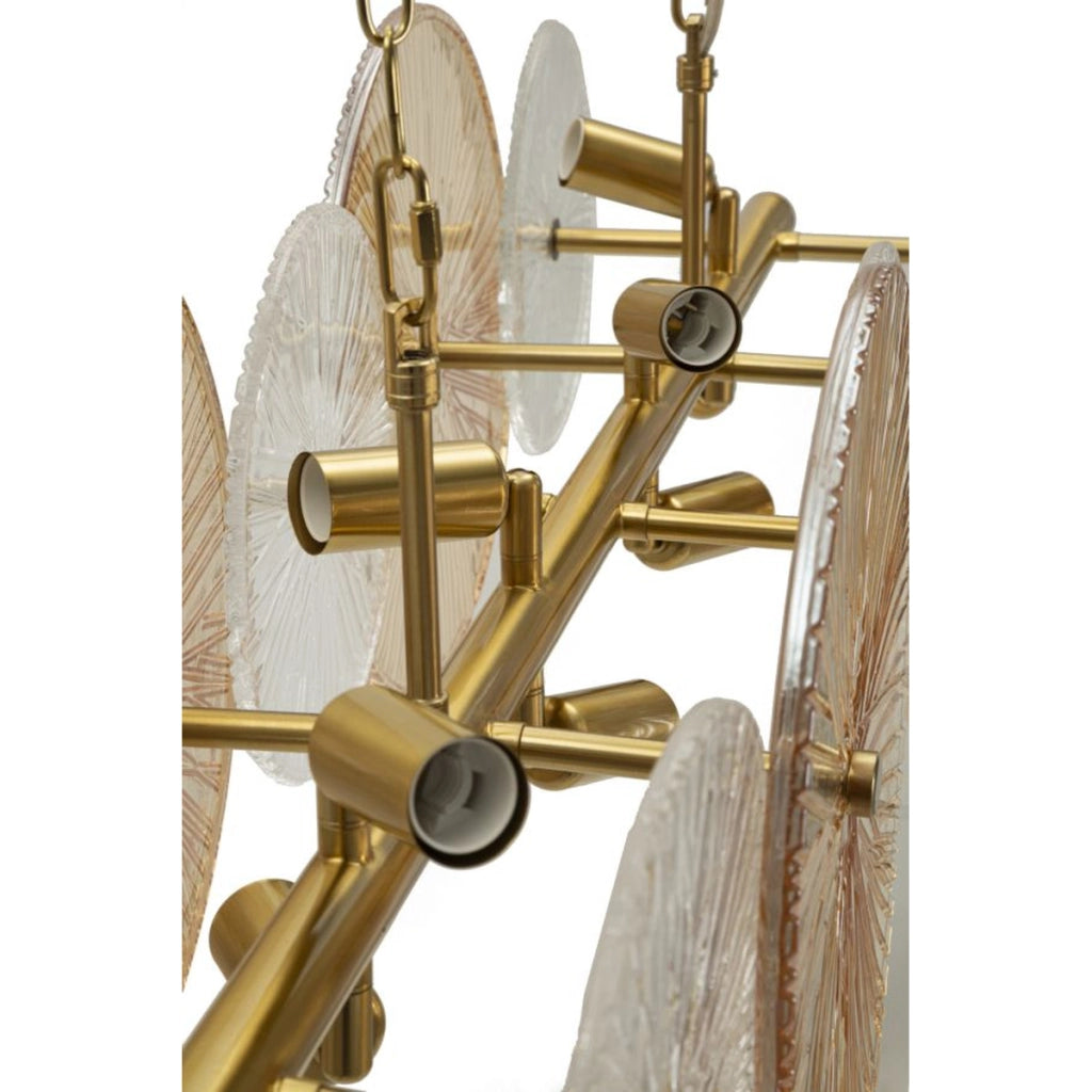 Lampada a Sospensione VKH917, Marrone, Vetro, 100x23x28 cm