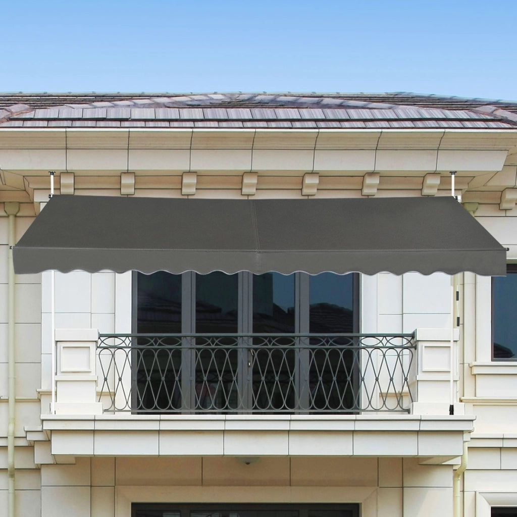 Tenda da sole telescopica e retrattile, Tenda parasole resistente ai raggi UV impermeabile 395 x 120 cm Grigio-Tende parasole