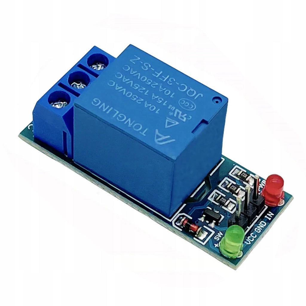 Modulo Relè 1 Canale 5V per Arduino – SPDT, Isolamento Ottico | Dimensioni 34x25x19 mm, 10A, -40°C a 85°C