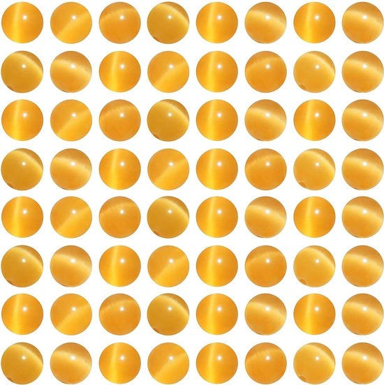 MJDCB 105 pezzi di cristalli giallo oro a forma di occhio di gatto, 10 mm, cristalli rotondi liberi per l'oreficeria, bracciali, collane, orecchini e accessori.