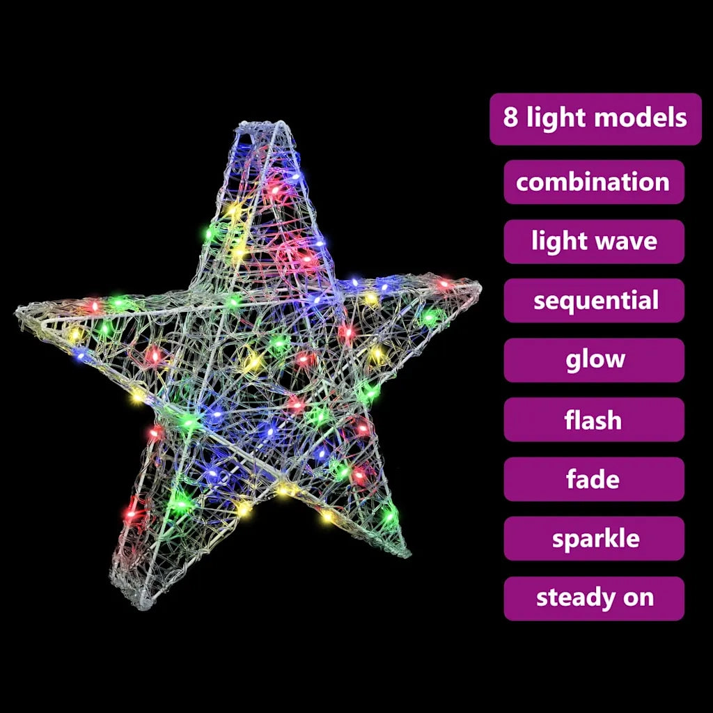 Stella 3D con 50 LED Multicolore 55 x 53.5 x 10 cm Acrilico