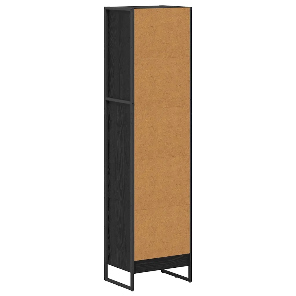 Armadio per Libri Rovere Nero 40 x 30 x 155 cm