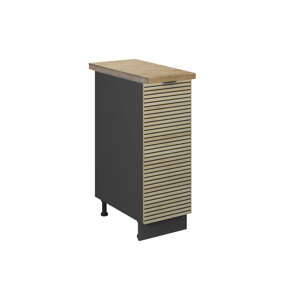 Armadio cucina dispensa alto Fame-Line Pannello in quercia/Antracite 30 cm, PL Rovere Vicco
