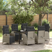 Set da Pranzo per Giardino 7 pcs Grigio chiaro polyrattan 3380572