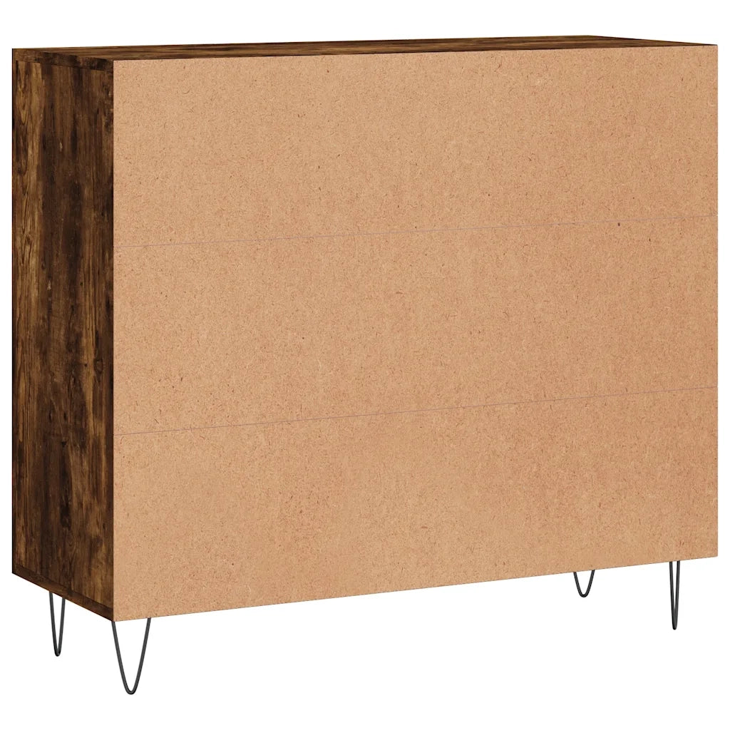 Credenza | Madia | Buffet da pranzo | Armadio da pranzo Rovere Fumo 90x34x80 cm in Legno Multistrato