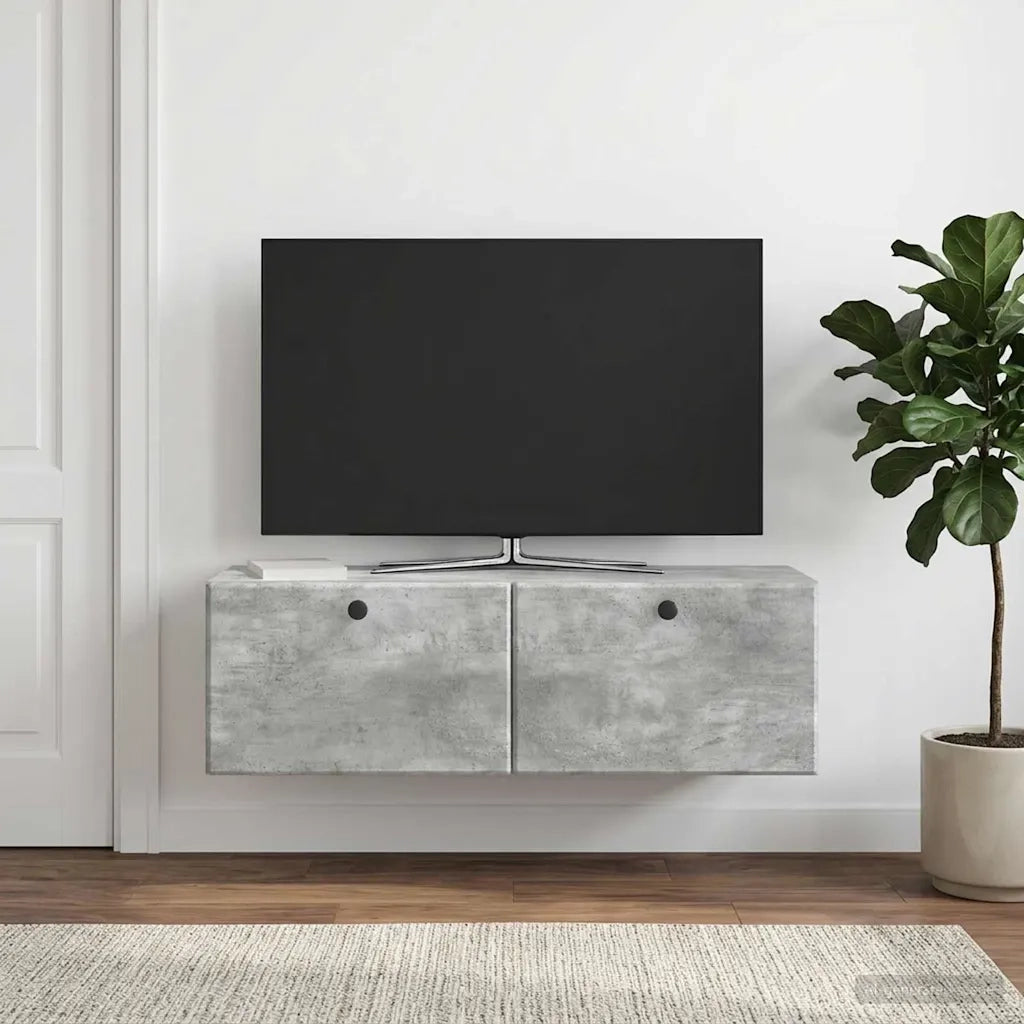 Mobile Porta TV da Muro 98 x 31 x 30 cm Grigio Cemento 899238