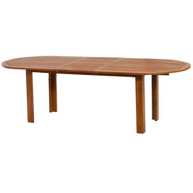 Tavolo da giardino ovale in legno di keruing PEONIA allungabile 150/200 x 97 cm - Tavolo Da Giardino Ovale In Legno Di Keruing Peonia Allungabile 150/200 X 97 Cm Lunghezza Da 150 A 200 Cm