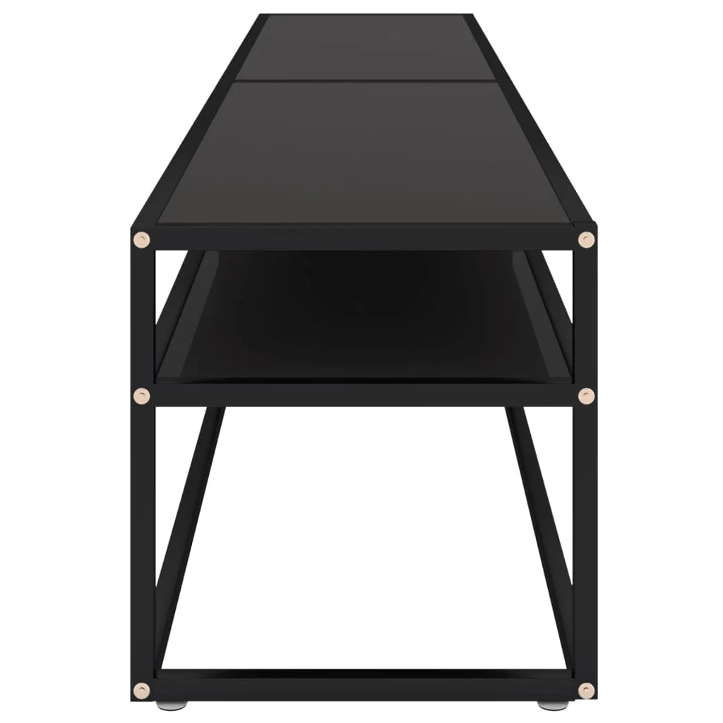 Mobile TV multimediale scaffale TV mobile TV sala da pranzo soggiorno camera da letto 200 x 40 x 40,5 cm vetro temperato nero 02_0026108