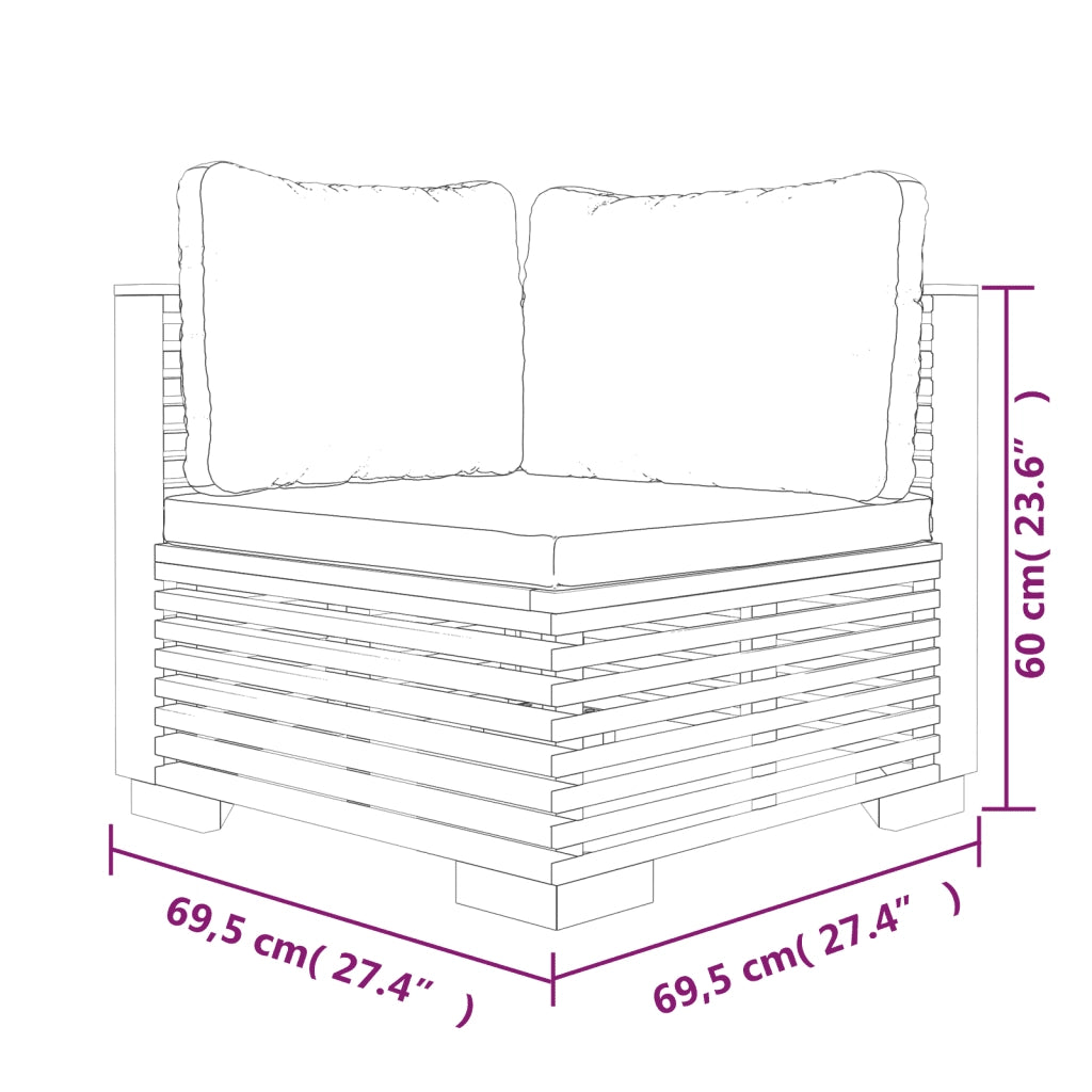 Set Divani da Giardino 5 pz con Cuscini Legno Massello di Teak 3100913