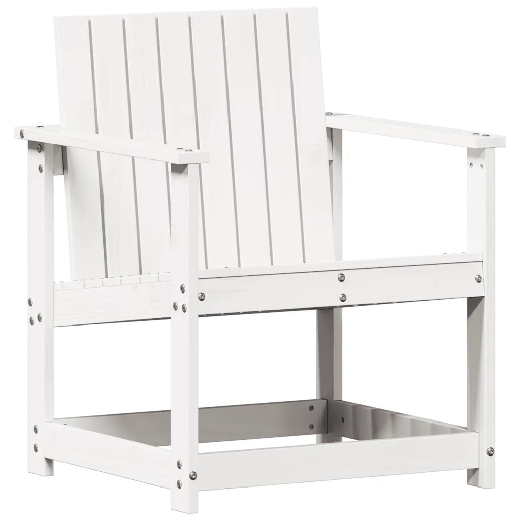 Sedia da patio-Sedia da Giardino Bianca 62x56x77 cm in Legno Massello di Pino