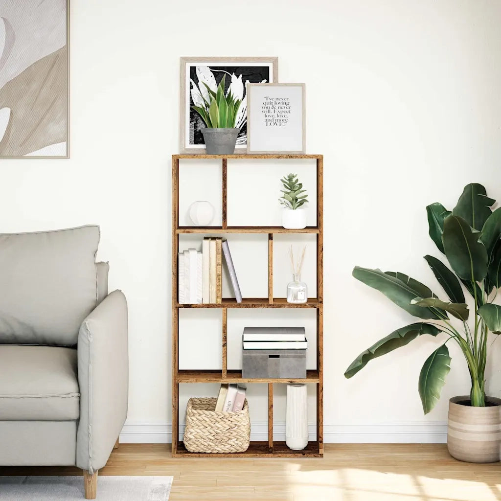 Libreria-Scaffale per Libri-Mobile di Stoccaggio Legno Antico 60x20x120 cm in Truciolato