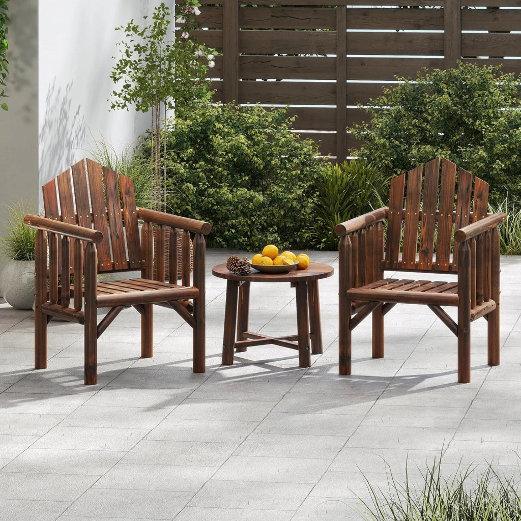Poltrona da giardino in legno massello, sedia terreza esterna con braccioli e schienale alto inclinato, panca da balcone ergonomica con seduta a doghe (marrone, 1 posto)
