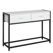 Consolle Fissa 120x34x81 cm in Truciolare e Acciaio  Bianco e Nero