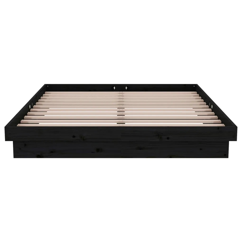 Giroletto Nero in Legno Massello 135x190 cm Double 819951