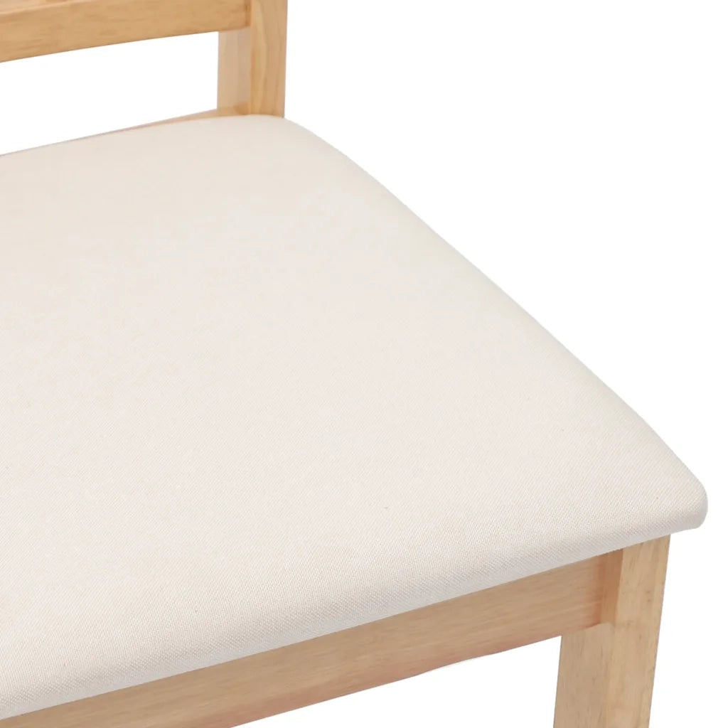 Sedie da Pranzo con Cuscini 2 pz Naturale Legno Massello Hevea 4102397