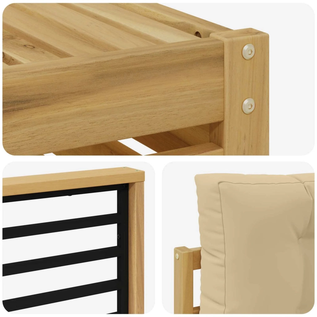 Set di divani da esterno 7 pz Bianco e Beige 3390818