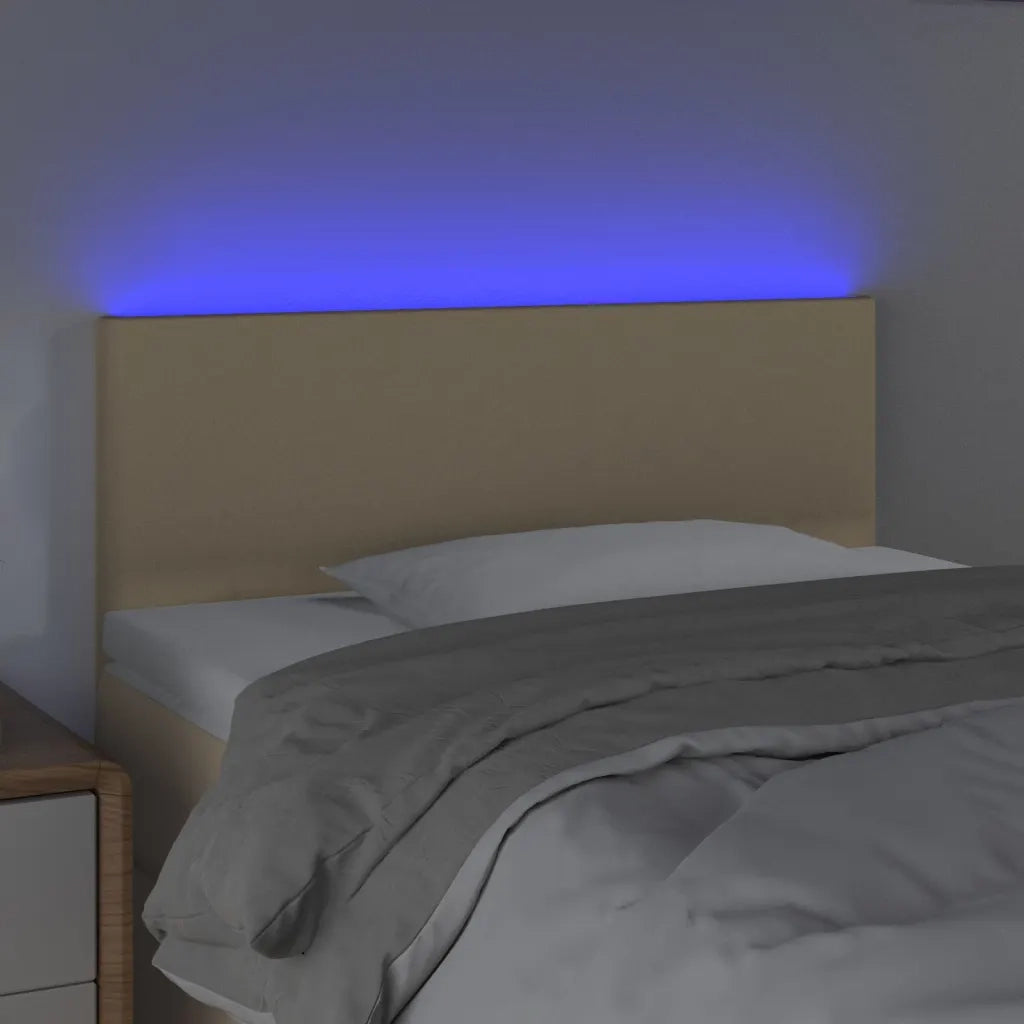 Testiera a LED Crema 100x5x78/88 cm in Tessuto 3121327