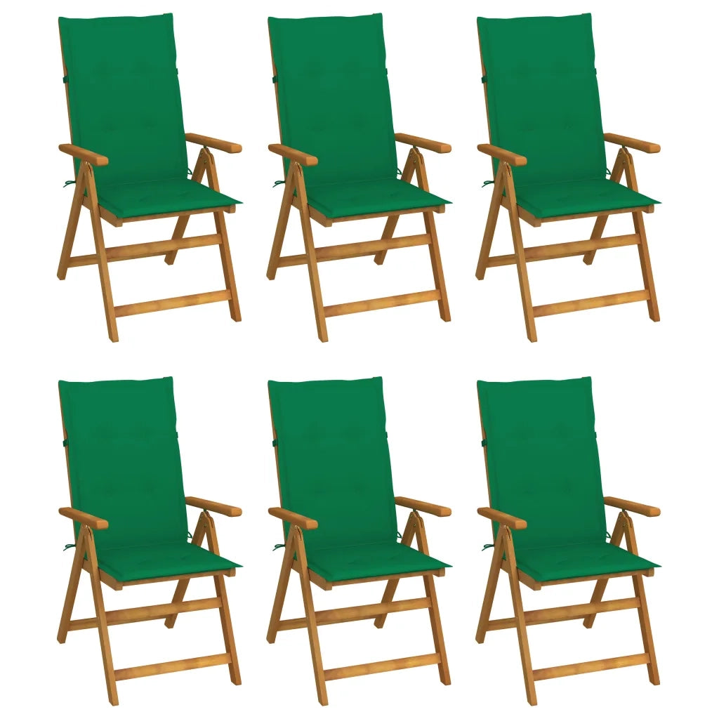 Sedie da Giardino Pieghevoli 6 pz con Cuscini Massello Acacia cod mxl 25725