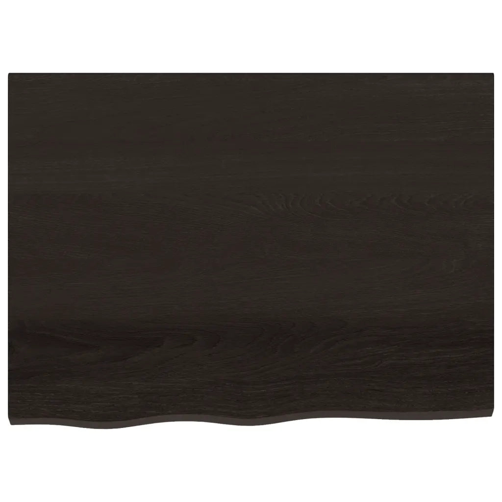 Piano Tavolo | Superficie Tavolo | Piano Scrivania Marrone 80x60x(2-6) cm Rovere Massello Trattato