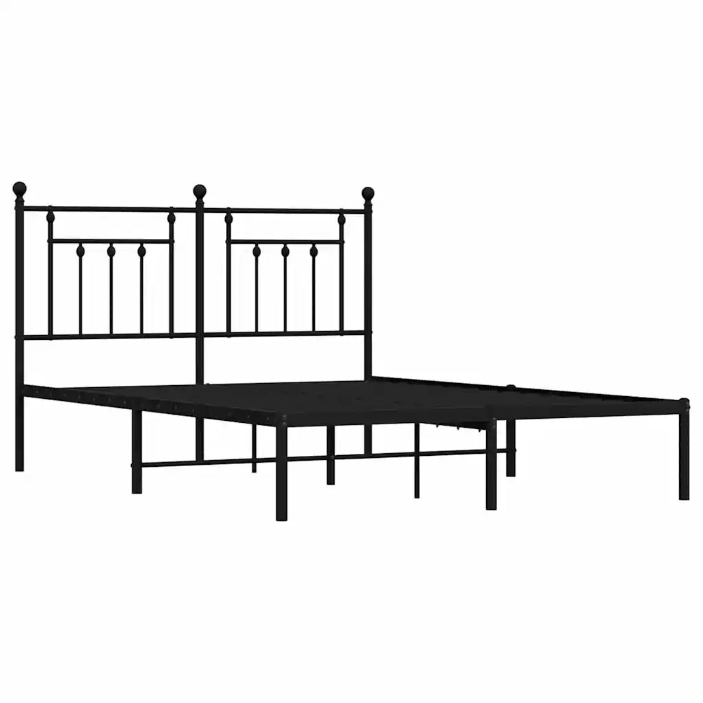 Giroletto con Testiera in Metallo Nero 150x200 cm