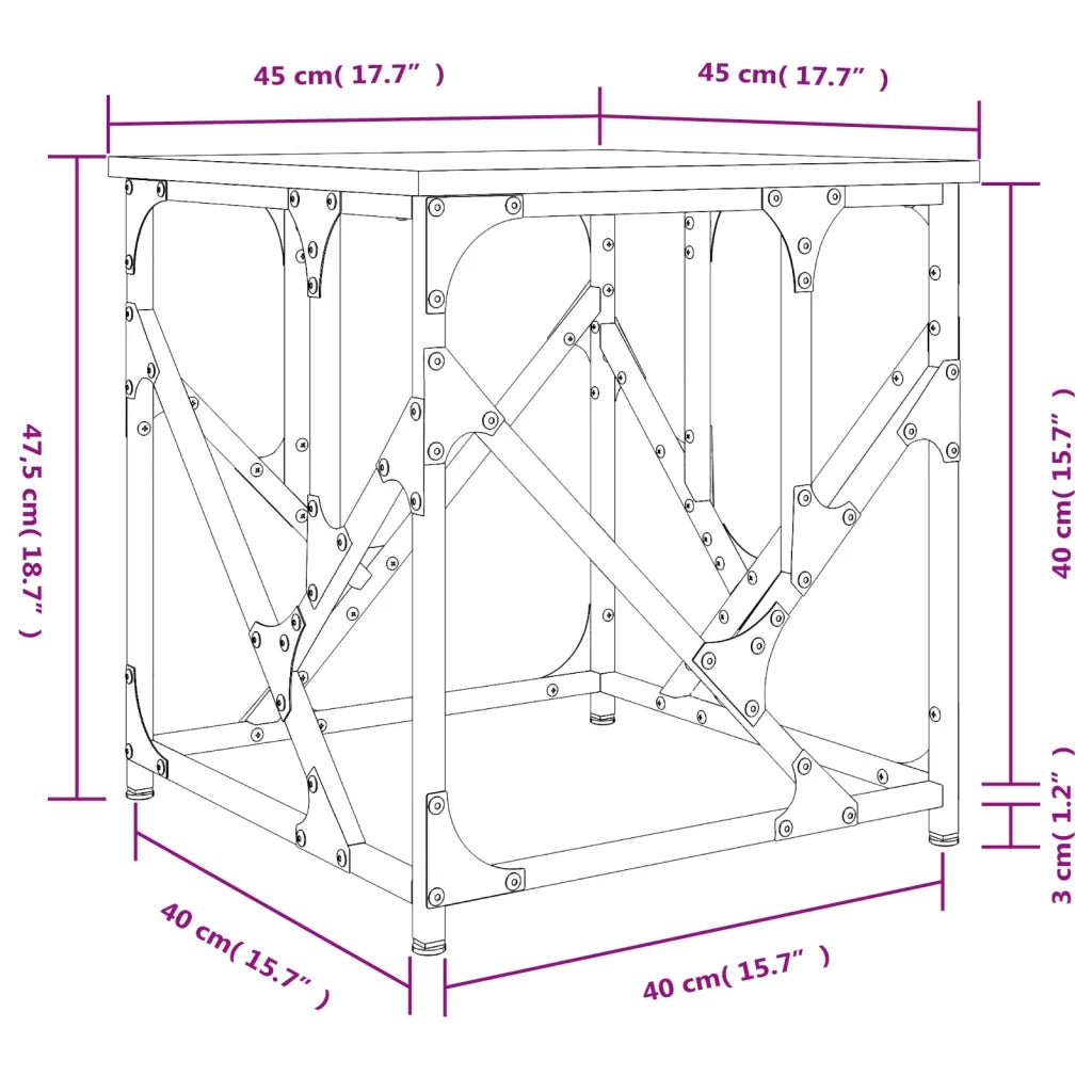 Tavolino Salotto Rovere Sonoma 45x45x47,5 cm Legno Multistrato 834121
