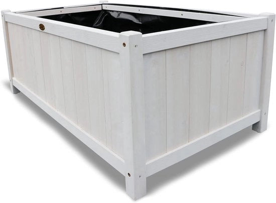 Piantiera in acciaio lucido grigio con rivestimento - soluzione sostenibile per il giardino - 1 pezzo - 79x46x35 cm