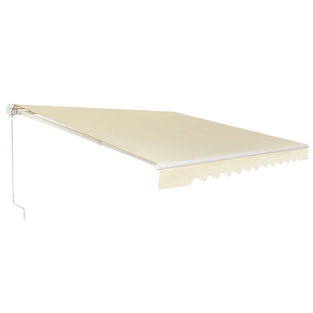 Tenda da sole retrattile, Tenda in alluminio con manovella e poliestere impermeabile, Beige-Tende parasole