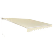 Tenda da sole retrattile, Tenda in alluminio con manovella e poliestere impermeabile, Beige-Tende parasole