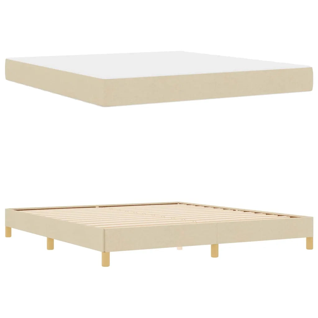 vidaXL Letto a molle Crema e Marrone 180 x 200 cm