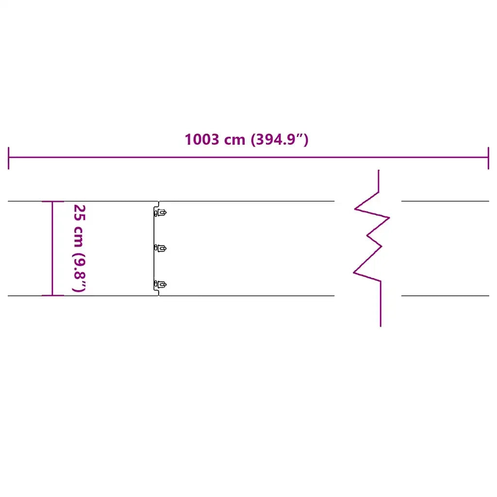 Bordura per Prato 10 pz 25 x 103 cm Acciaio Inox Argento 860170