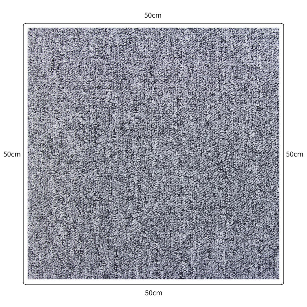 40 Quadrotte di Moquette 50x50cm Colore Grigio 10mq Dure per Casa e Ufficio