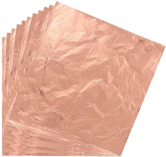 Pannello imitativo 100 fogli - Rosso oro - Attività manuali - Progetti artistici - Decorazione - Dimensioni 14 x 14 cm - Pannello d'oro