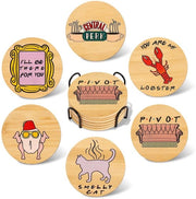 Set di 6 Onderzetters in legno con supporto - Onderzetters in bambù - Coaster duemilieuvriendli e duraturi
