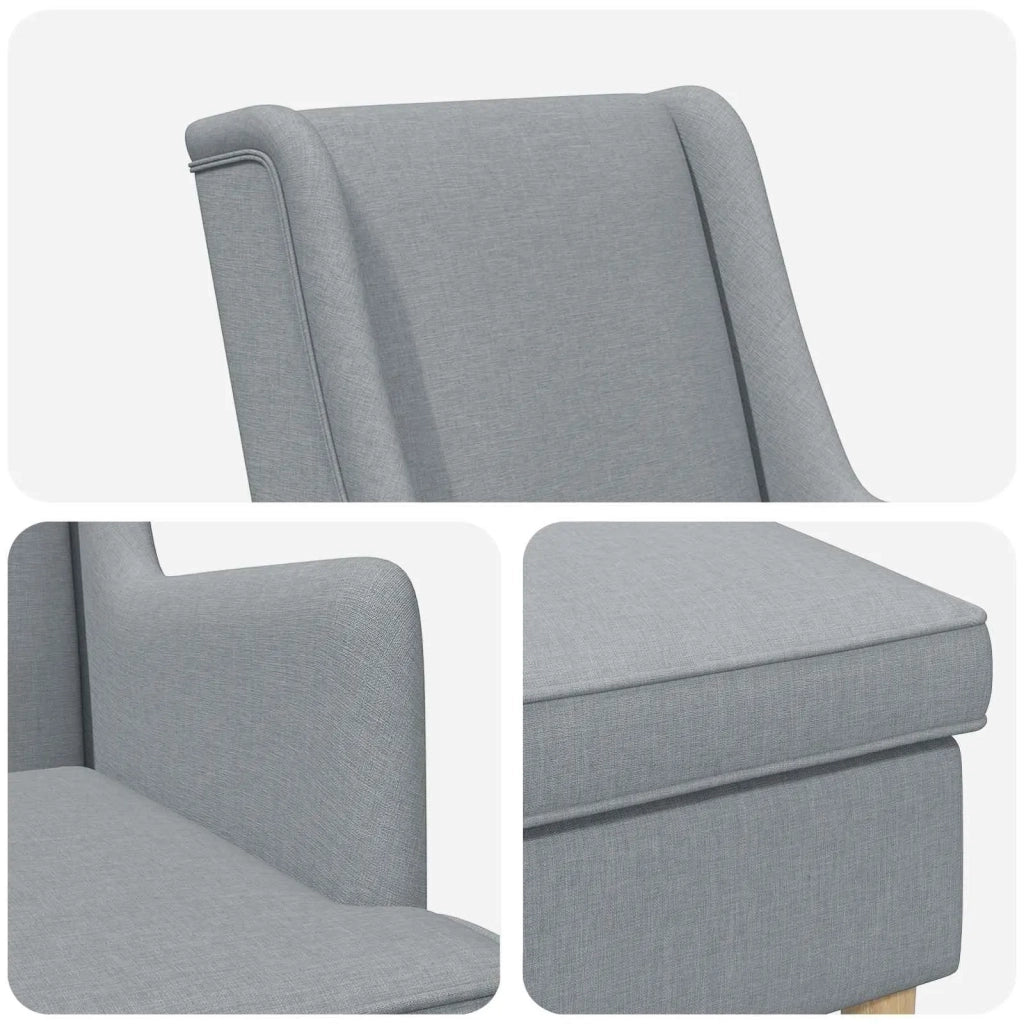 Poltrona con Ottomano 2 pz Grigio Chiaro Tessuto 3418811