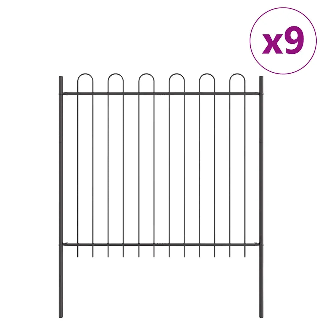 Recinzione per Giardino 9 pcs Grigio 15,3 x 1,5 m 3334177
