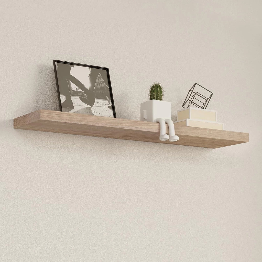 Mensola a Muro Set da 2, 40cm, Mensole Librerie da Parete Scaffale MDF Stile Rétro Ripiano Portaoggetti, Quercia, 0083QJ-2