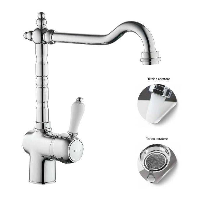 Miscelatore monoforo ottone cucina england one cromato erogazione orientabile *** confezione 1