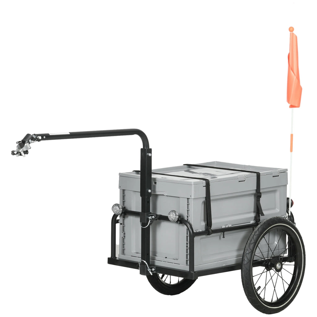 Rimorchio bici pieghevole 65L ¨C zephmum ¨C grigio, max 40KG