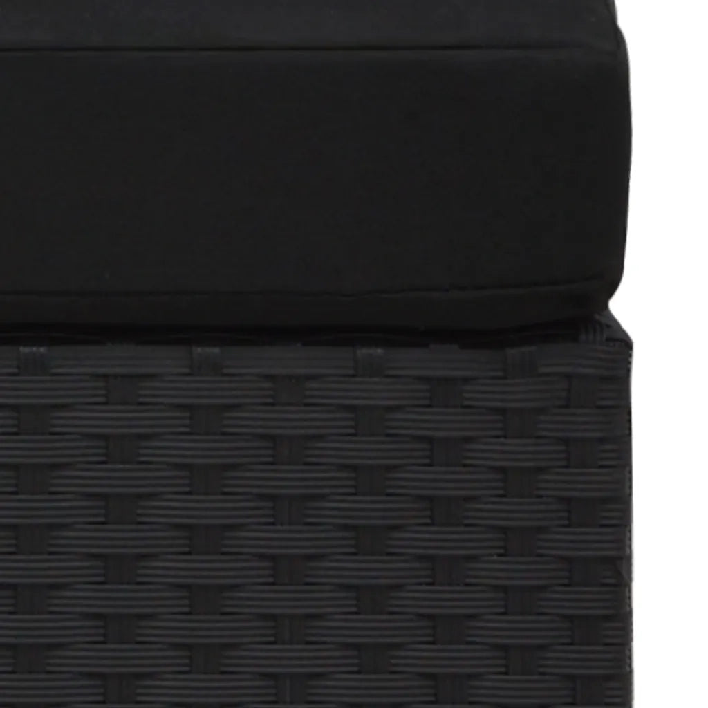 Divano Modulare a 2 Posti-Sofa Modulare-Divanetto in Polyrattan Nero 206367